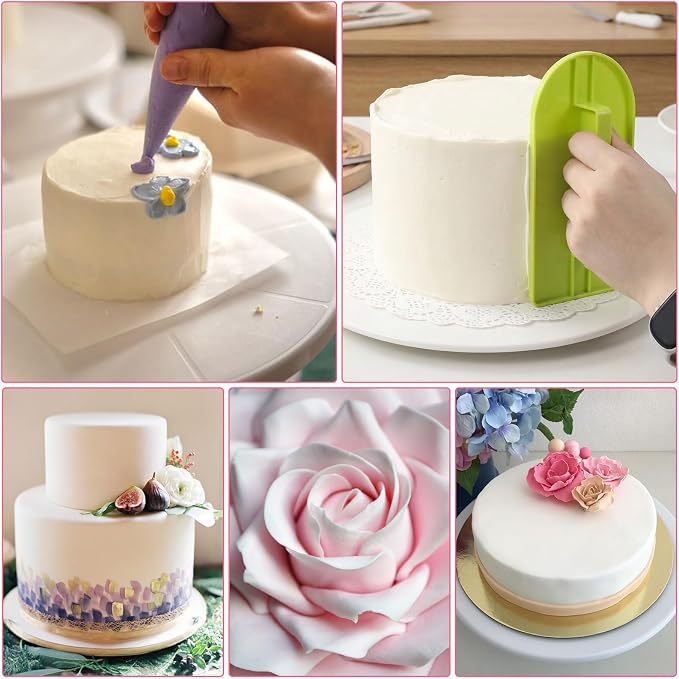 4 Pcs Fondant Smoother Tool Set Cake Decoration Icing Smoother & Polisher Plastic Cake Decorating Scraper Smoother For Smoothing Icing Sculpting And Sugar Craft Multi-Color 8.2x14.5x2.5 CM