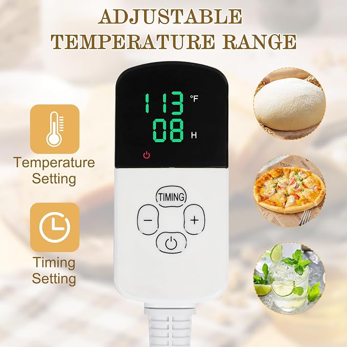 Folding Bread Proofing Box, Sourdough Bread Proofer Warming Box with Shelf & Water Tray, Precise Temperature Fermentation (1–9 Gears) Dough Start Container for Making Pizza Baking Kombucha