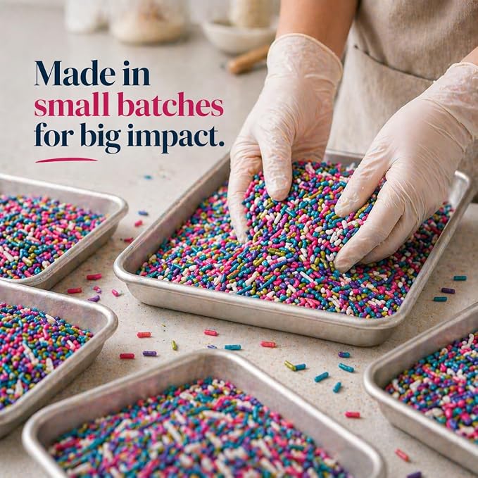 Confect Rainbow Sprinkles Mix – Custom Blend Jimmies for Cake, Cupcake & Cookie Decorating – (Frosted Rainbow) Vegan, Gluten-Free, Nut-Free, Soy-Free, Dairy-Free, Palm Oil-Free- 4.2 oz (Frosted Rainbow)