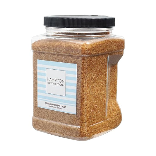 Demerara Sugar, 4 Pound Grip Jar, Hampton Distribution