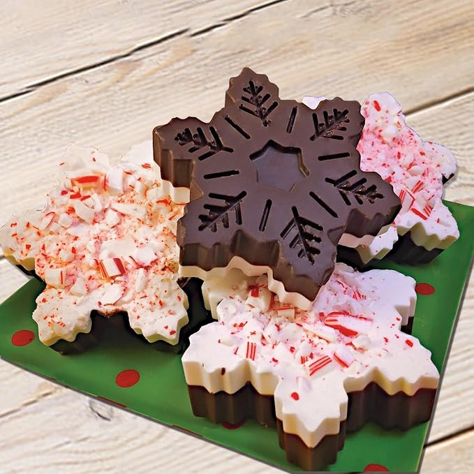 AKOAK 6-cavity Silicone Cake Mold, DIY Handmade Soap Mold, Non-stick Donut Mold, for Chocolate Pudding Jelly Muffin Cups, Kitchen Baking Decoration (Snowflake)