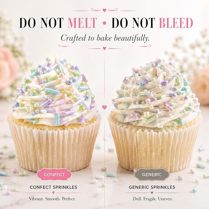 Confect Rainbow Sprinkles I Custom Blend Jimmes I Multicolor Decorative Toppings for Baking I Cake and Cupcake Decorations | Vegan, Gluten-Free, Nut-Free, Palm Oil-Free -4.2Oz (Fiesta Fun)