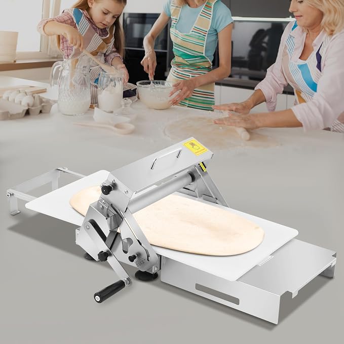 Folding Dough Sheeter, Folding Dough Rolling Machine, Manual Dough Sheeter, Stainless Steel & PP Folding Sheeter, for Bakery & Home Kitchen