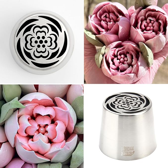 Extra Large Stainless Steel Russian Piping Tip, Floral Icing Nozzle for Cake Decorating, Pastry Cupcake Frosting Flower Decoration, Baking Supplies Kitchen Gadget XL44