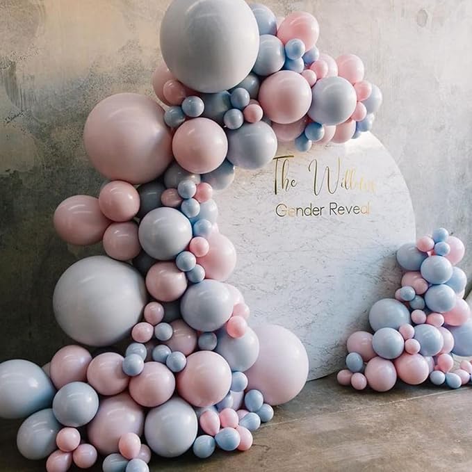 Voircoloria 130pcs Dusty Blue Balloons Different Sizes 18" 12" 10" 5" Slate Blue Balloons for Boys Girls Baby Shower Wedding Anniversary Graduation Engagements Birthday Party Decorations