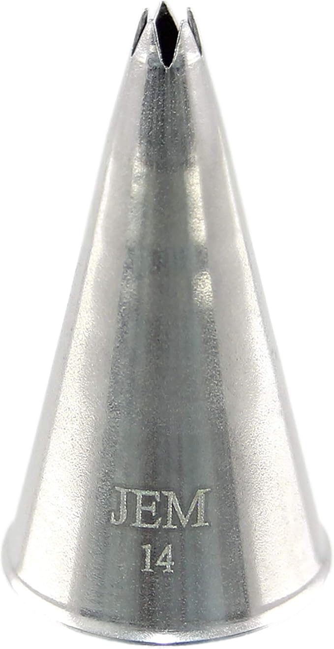 Jem Enterprises Open Star Piping Nozzle Cake Decorating Tip #14, Standard, Silver