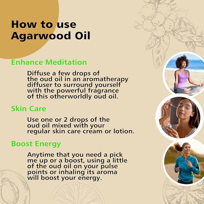 GM Gumili Agarwood Sandalwood Essential Oils for Perfume Candles Soaps Yoga Meditation Massage Diffuser - 2 OZ, Pack of 2