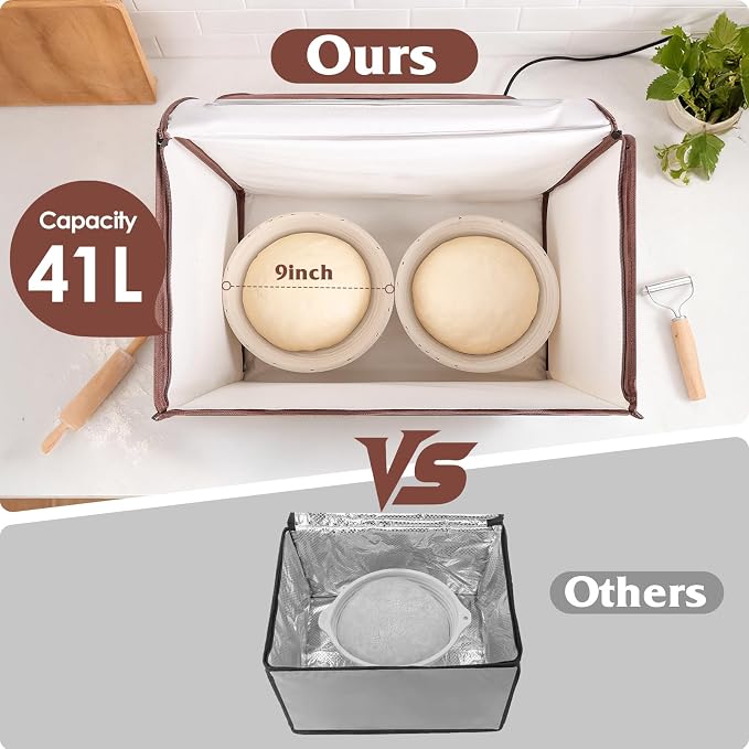 Bread Proofing Box with Shelf,Foldable dough proofing box with 50-130℉ Temp Control & 24H Timer,Space-Saving Dough Proofer for Yogurt, Pizza, Bread Baking