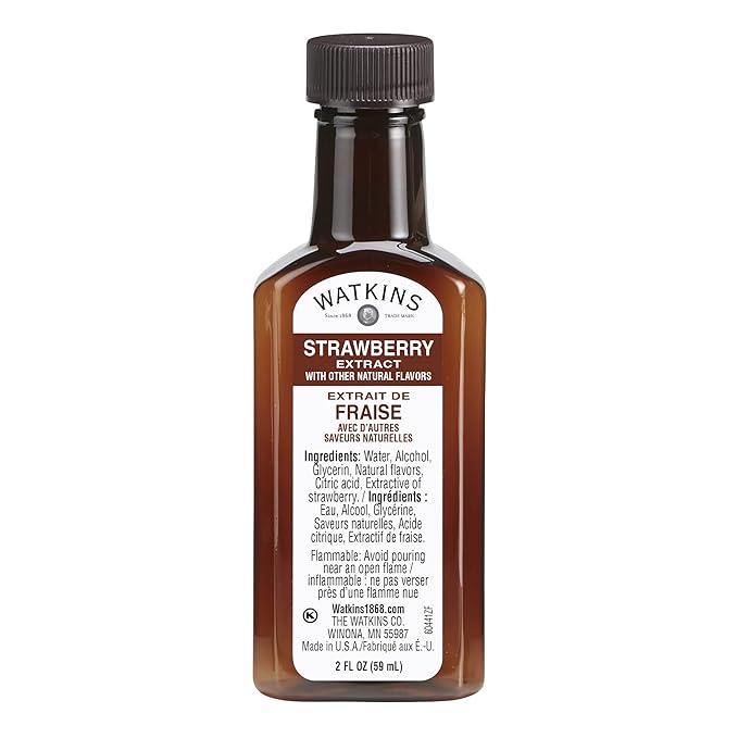 Watkins Strawberry Extract with Other Natural Flavors, 2 oz. Bottles, Pack of 6 (Packaging May Vary)