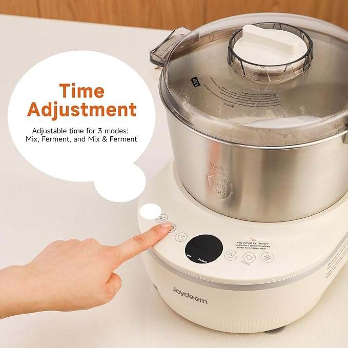 Joydeem Electric Dough Maker with Ferment Function, 5.3Qt Dough Mixer Machine, Perfect for Bread Pizza Roti Dumpling Dough & Sourdough, HMJ-A501