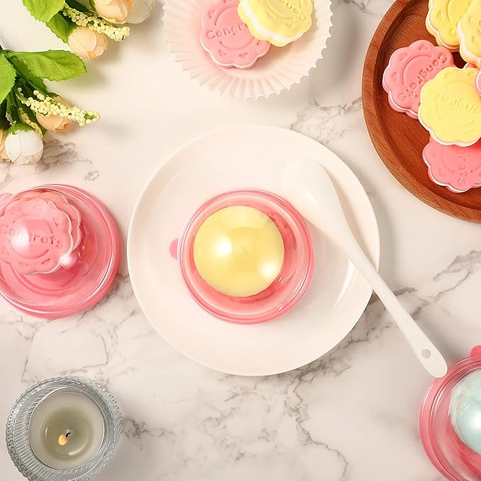Patelai 150 Pcs Clear Plastic Mini Cupcake Container, Mini Cupcake Box Muffin Dome Muffin Single Container Box for Wedding Birthday Cheese Pastry Dessert Cake (Pink)
