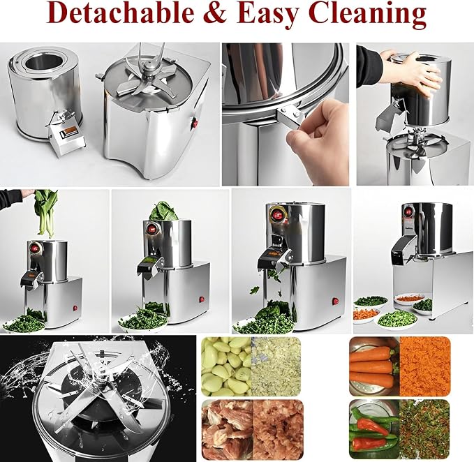 Electric Food Processor – Pasteles Machine & Vegetable Chopper, 550W 120kg/h Commercial Meat Grinder, Stainless Steel Heavy Duty for Restaurant Home Canteen, 110V