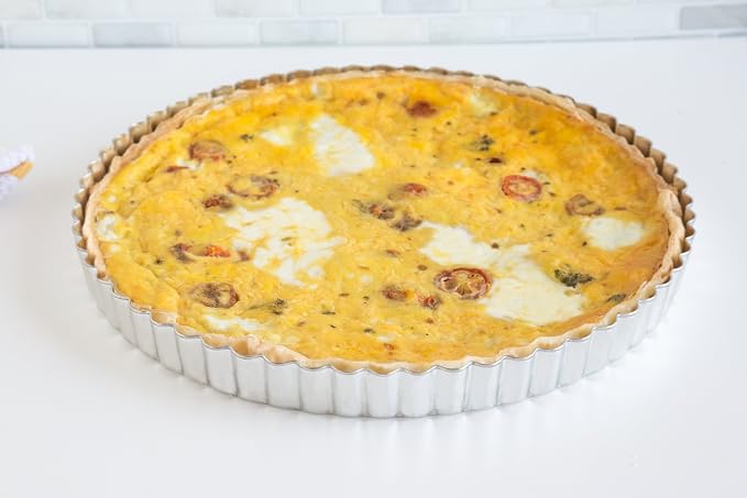 Fox Run Round Tartlet/Quiche Pan with Removable Bottom, Tin-Plated Steel, 9.5-Inch
