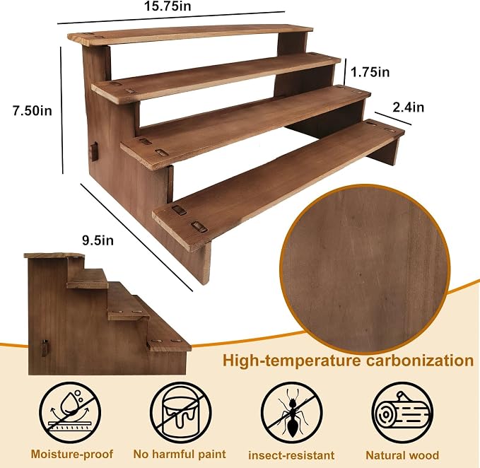2PCS Cupcake Display Stand - 30s Quick Assembly, Easy Carry&Store | 4 Tier Display Risers for Dessert, Cup Cake, Spice, Candles, Matcha Station, Vendor, Tiered Cupcake Stand