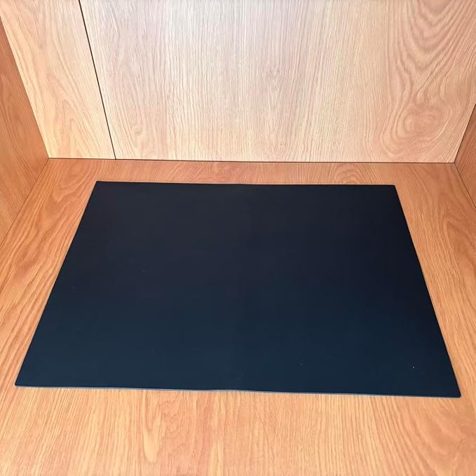 Silicone Heat Resistant Mats for Countertop, 2MM Extra Thick Mat for Kitchen Counter, Suitable for Airfryer, Microwave, Coffee Maker, Non Slip Hot Pad, Waterproof (Black, 24 * 17.72)