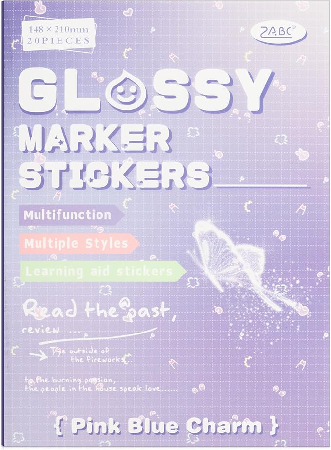 Charm Label Sticker Scrapbooking Supplies for Junk Journal, 20 Sheets Stickers - Ephemera Stickers Book(TZ-012-001)