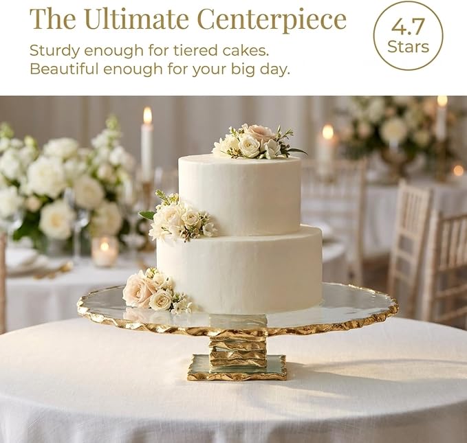 Godinger Cake Stand, Footed Cake Plate, Cake Server Stand - 13", Harper Collection