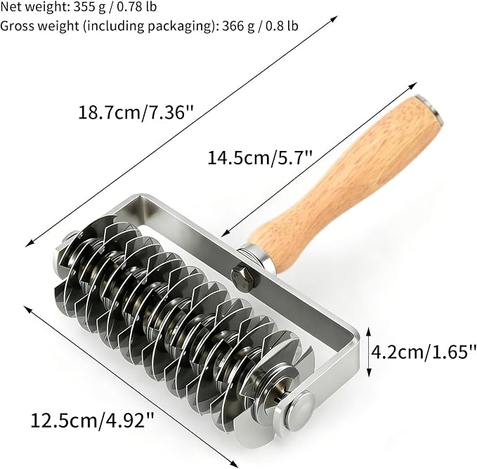 Pastry Lattice Roller Cutter,Stainless Steel Pie & Pizza Pastry Roller maker for Pastry Dough,Pizza Bread and Beef Wellington,Pie Crust Cutter for Even Decorative Crusts,Baking Gift for Home Bakers