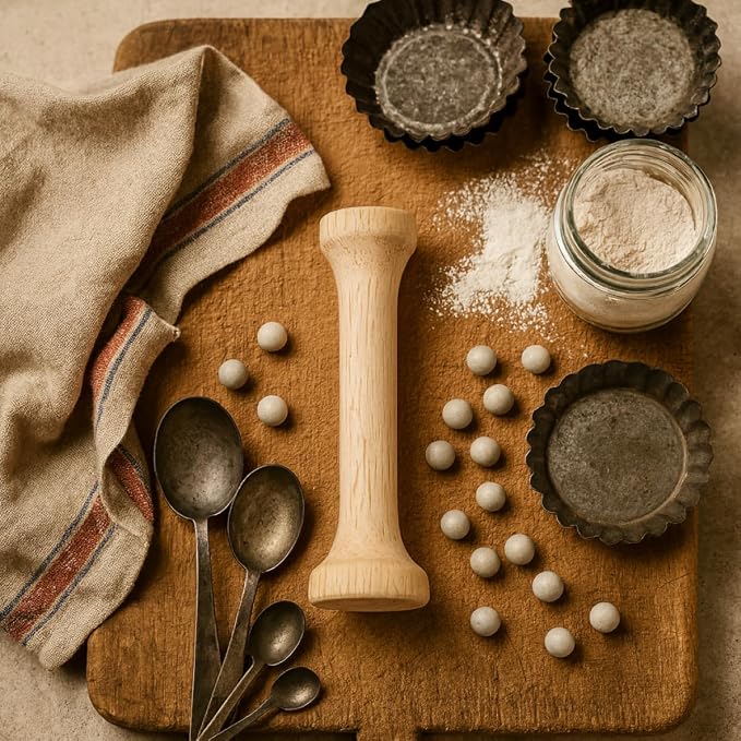 Mrs. Anderson’s Baking Dual-Sided Pastry Dough Tart Tamper, Hardwood, 6-Inches
