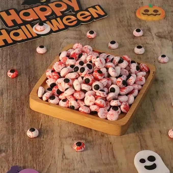 Sentovac Candy Eyeballs Bloody Red Eyes Edible Sugar Sprinkles Cookie Cake Cupcake Toppers Decorations Small Candy Eyes for Christmas Halloween Easter Cake Decorations Supplies