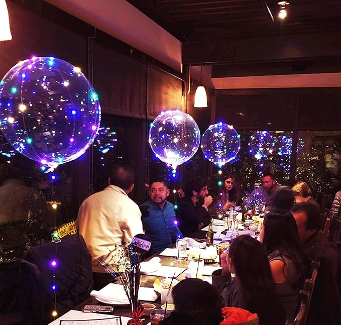 Yongxiang 10 PACKS LED Bobo Balloons,Transparent LED Light Up Balloons,Helium Style Glow Bubble Balloons with String Lights for Party Birthday Wedding Festival Decorations (Colorful)