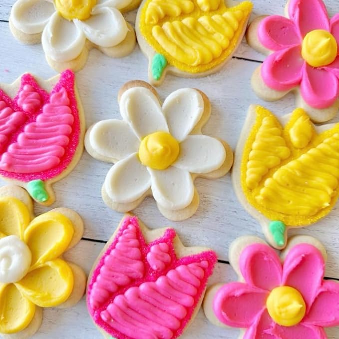 JOB JOL Flower Cookie Cutters 5 PCS, Butterfly, Sunflower, Tulip, 3'', 3.25''