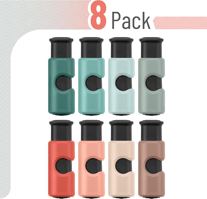Mr. Pen- Squeeze and Lock Bread Bag Clips, 2.4 Inch, 8 Pack | Multicolor Squeeze Lock Clips, Reusable Bag Closures for Bread, Snacks, Coffee, Food Storage, Fits Thick and Thin Bags