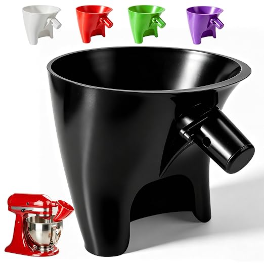 Flour Funnel for KitchenAid Mixer, Plastic Attachment for 4.5-5 Quart Tilt-Head Stand Mixer, Durable & Dishwasher Safe, Mess-Free Baking Tool, Kitchen Aid Accessories(Black)
