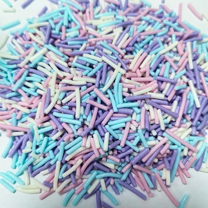 Senchanting Mermaid Pastel Jimmies Sprinkles for Cake Decorating, Edible Blue White Pink Purple Jimmy Sprinkle Mix, Themed Birthday Ocean Jimmy Sprinkles Toppers for Decorating Baking Cupcakes Cake Cookies Ice Creams Donuts Candy