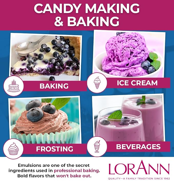 LorAnn Blueberry Emulsion, No Added Color, 4 ounce bottle