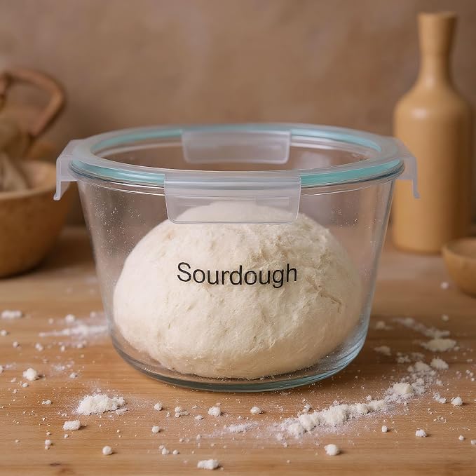 2.1 Liter Sourdough Starter Jar,Sourdough Bread Baking Supplies,Fermentation Jar,Sour Dough Tools,Glass Storage Containers With Airtight Lids,Large Pickle Jars Wide Mouth,Kitchen Storage Container