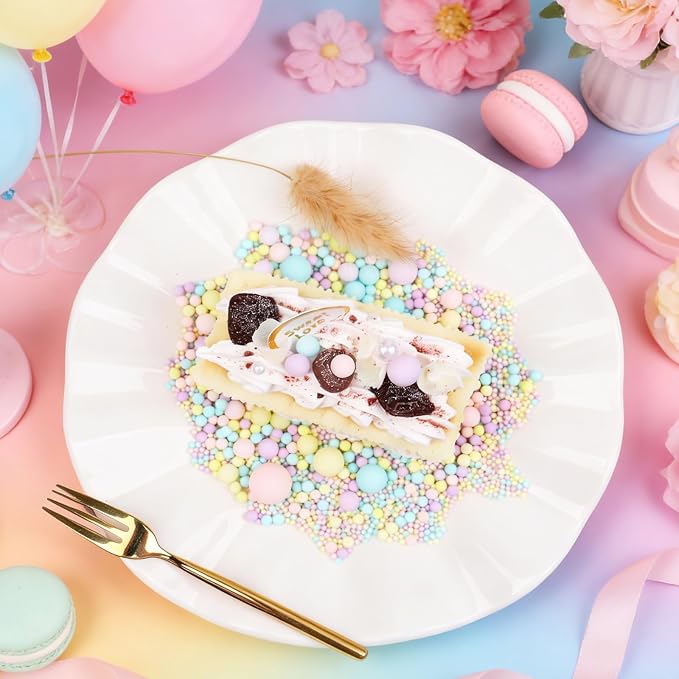 Pastel Pearl Sprinkles for Cake Decorating, 130g/4.6oz Edible Pearl Sprinkles, Baking Cupcakes, Donuts, Macarons Toppings