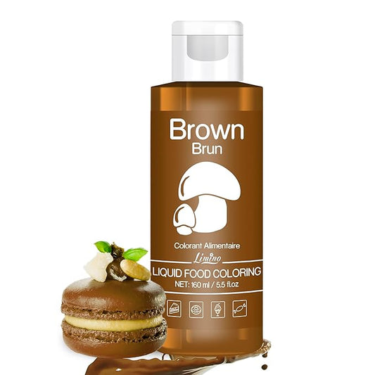 Food Coloring - Vivid Food Coloring for Baking, Cake Decorating, Cookie, Fondant, Macaron - Liquid Tasteless Food Color Dye for Airbrush, DIY Slime Making and Crafts - 6 fl.oz / 160ml (Brown)