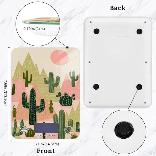 Food Scale Kitchen Scale Food Weight Scales Digital Weight Grams and Ounces Small Electronic Food Scale for Baking Cooking Boho Cacti Mountains Sun