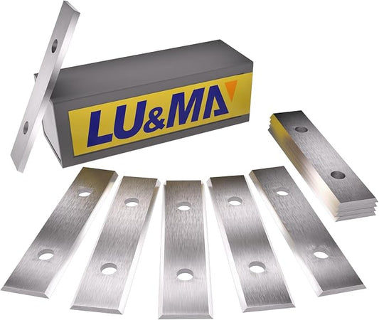 LU&MN Carbide Scraper Replacement Blades, 2.38" / 60×12×1.5mm Double-Edged Reversible Blades, Fits Most Handheld Paint, Glue& Grout Scrapers, 10Pieces