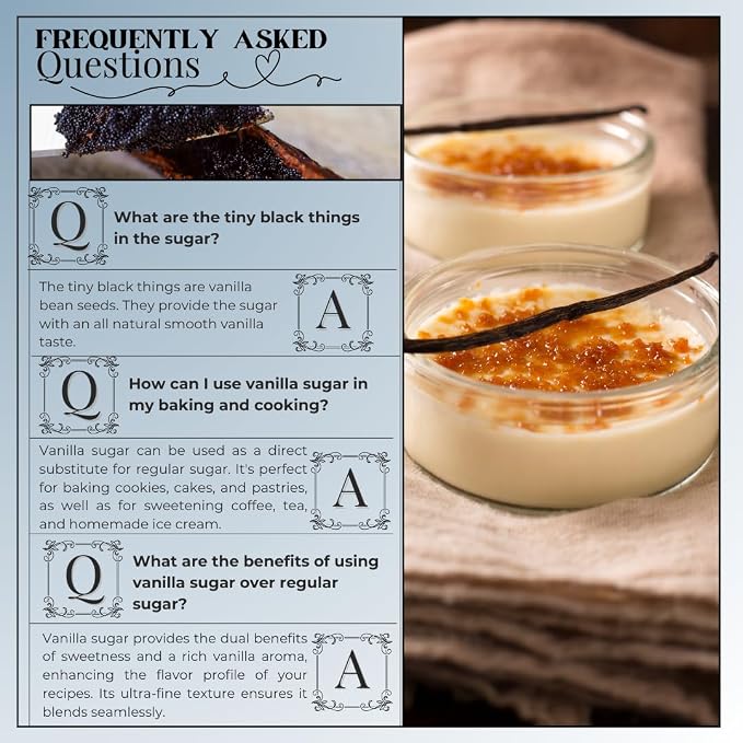 1.8 lbs Organic Madagascar Vanilla Ultra-fine Sugar | For Chefs, Home Cooking, Ice Cream, Cocktails, Cakes, Crème Brulee & Dessert Making | non-GMO, All-natural | 1 Pack 27 Oz