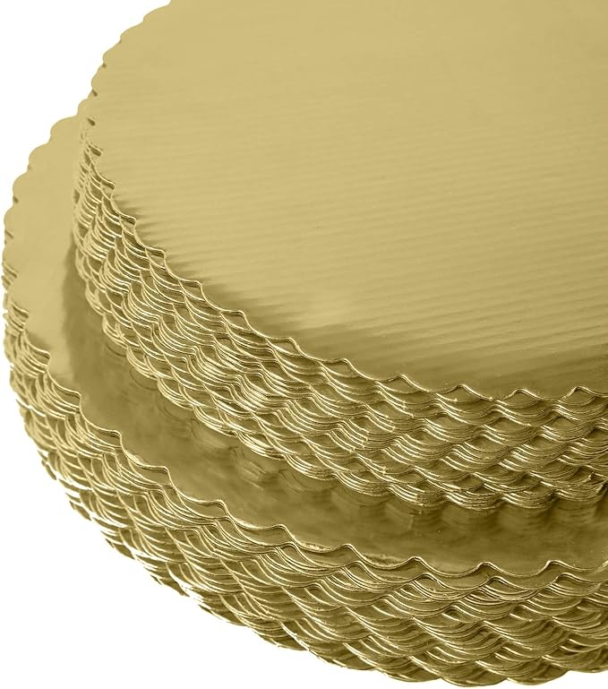 [15pcs] 12" Gold Cakeboard Round,Disposable Cake Circle Base Boards Cake Plate Round Coated Circle Cakeboard Base 12inch,Pack of 15
