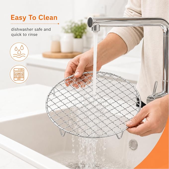 Air Fryer Rack,Wire Rack,Air Fryer Roasting Rack,Small Cooling Rackt,Cooling Rack,Wire Rack For Cooking,Compact Design,Stainless Steel,For Cooling,Steaming,Roasting And Air Frying