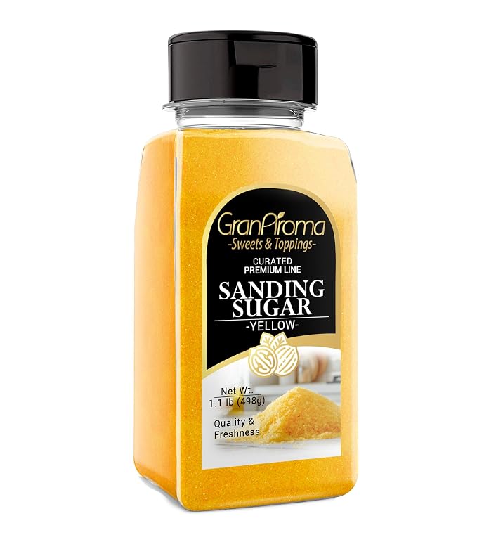 GranAroma Sanding Sugar, Decorative, Cookies & Sweets (White) (1.1 Pound) (Yellow)