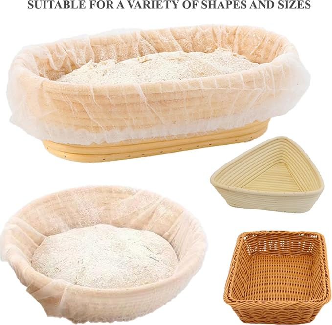 100Pcs Disposable Banneton Liner & Bread Proofing Basket Liners - Non-Stick Elastic Baking Cloth for Sourdough, Rising Dough, Bowl Protection | Bread Making Accessories Kit