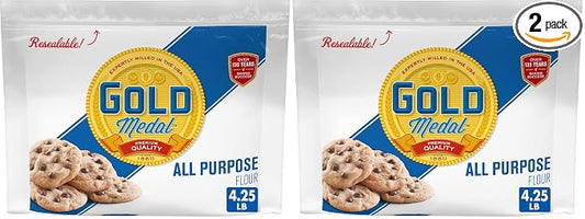 Gold Medal All Purpose Flour with Resealable Bag, 4.25 pounds (Pack of 2)