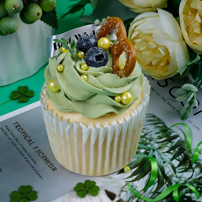 Green and Yellow Pearl Sprinkles for Cake Decorating Edible, ST Patrick Day Sprinkles with 4 Sizes Sugar 130g/4.6oz, for Cupcake, Ice Cream, Donuts, Macaron Toppings Supplies (2mm, 4mm, 7mm, 1cm)