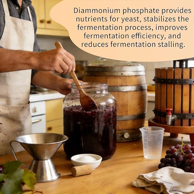 Intomyth 4 Oz Food Grade Diammonium Phosphate, 100% DAP Yeast Nutrient, For Winemaking, Beer Brewing, Mead, Cider, Kombucha and Bread Fermentation