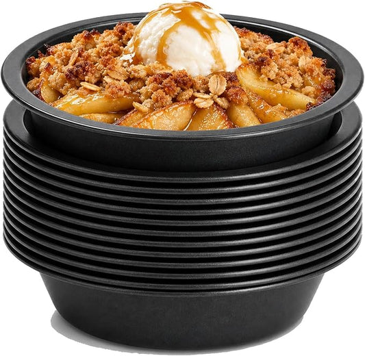 RHBLME 10 Pack Mini Pie Tins, Nonstick 4 Inch Small Pie Pans, Carbon Steel Individual Pie Tins for Baking Dessert, Fruit Pie and Beef Pie, Oven Safe & Dishwasher Safe