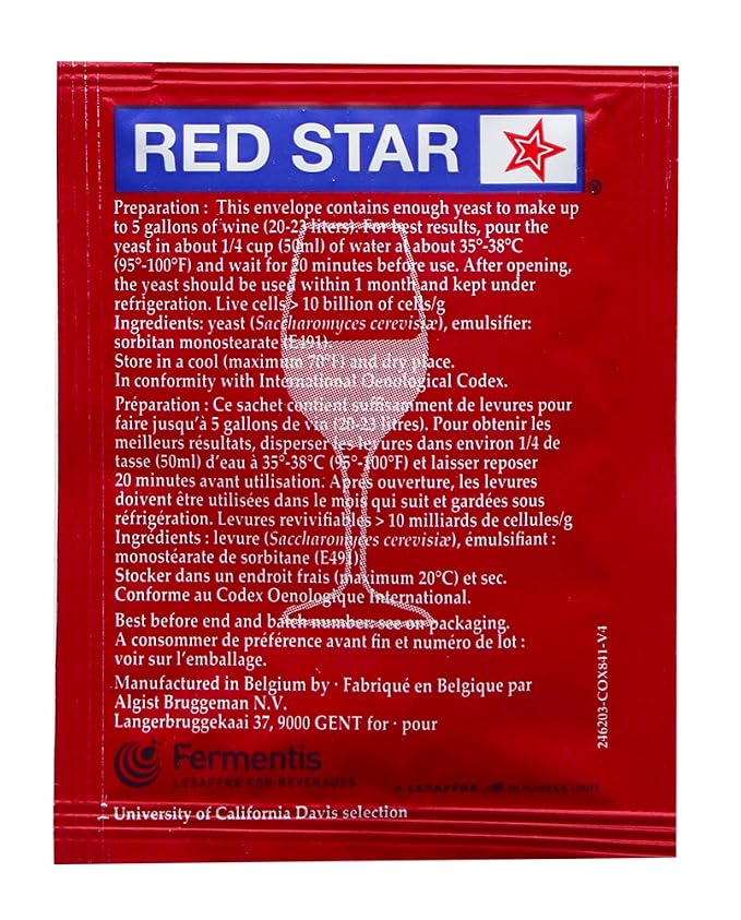 Red Star Premier Classique Wine Yeast, 5g - 10-Pack