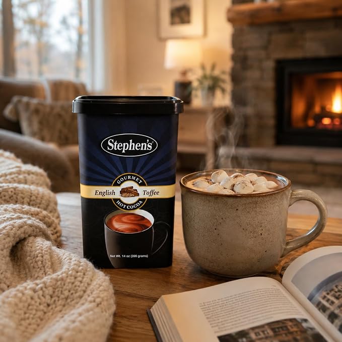 Stephen's Gourmet Hot Cocoa Mix, English Toffee Flavor, Premium Rich & Creamy Drinking Chocolate, Easy Mix Hot Cocoa Powder, 14 oz. (Pack of 1)