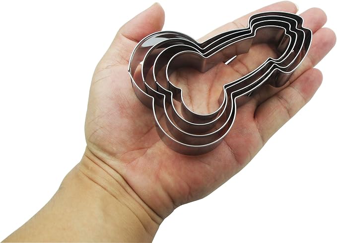 Funny Cookie Cutter Set,4 PCS Set Creative Shaped Stainless Steel Molds for Cookies,Biscuit,Vegetable,Fruit,Baking Pastries Doughs