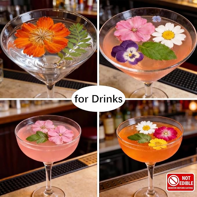 48 Pcs Mix Natural Dried Pressed Flowers for Crafts & Cake Decorating, Real Dry Flower for Cocktails, Resin Jewelry Making, DIY Art Crafts (Muticolor)