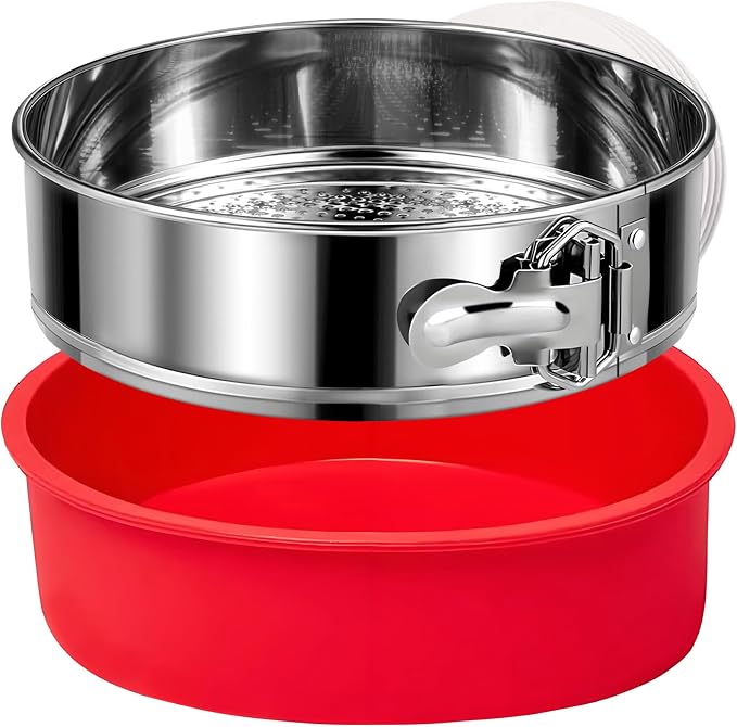 Stainless Steel Springform Pan 9 Inch Nonstick, Leakproof Spring Form Pan for Cheesecake, Cheesecake Pan with Protector, Cheese Cake Pans for Baking, 9 Inch Springform Pan with 50Pcs Parchment Paper