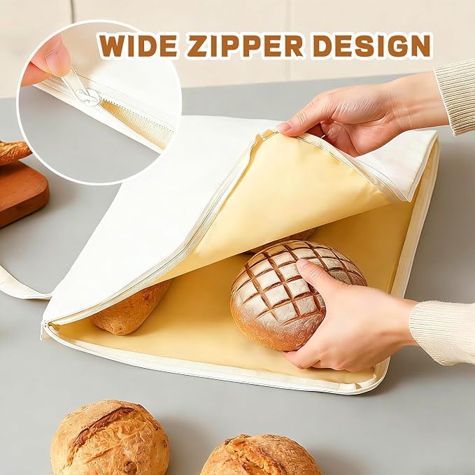 1 Pack Beeswax Bread Bags for Sourdough,Reusable Organic Linen Beeswax Bread Bag for Homemade Sourdough 17 x 13 Inches Food Storage Cloth Bag – Freezer-Friendly & Freshness Preservation